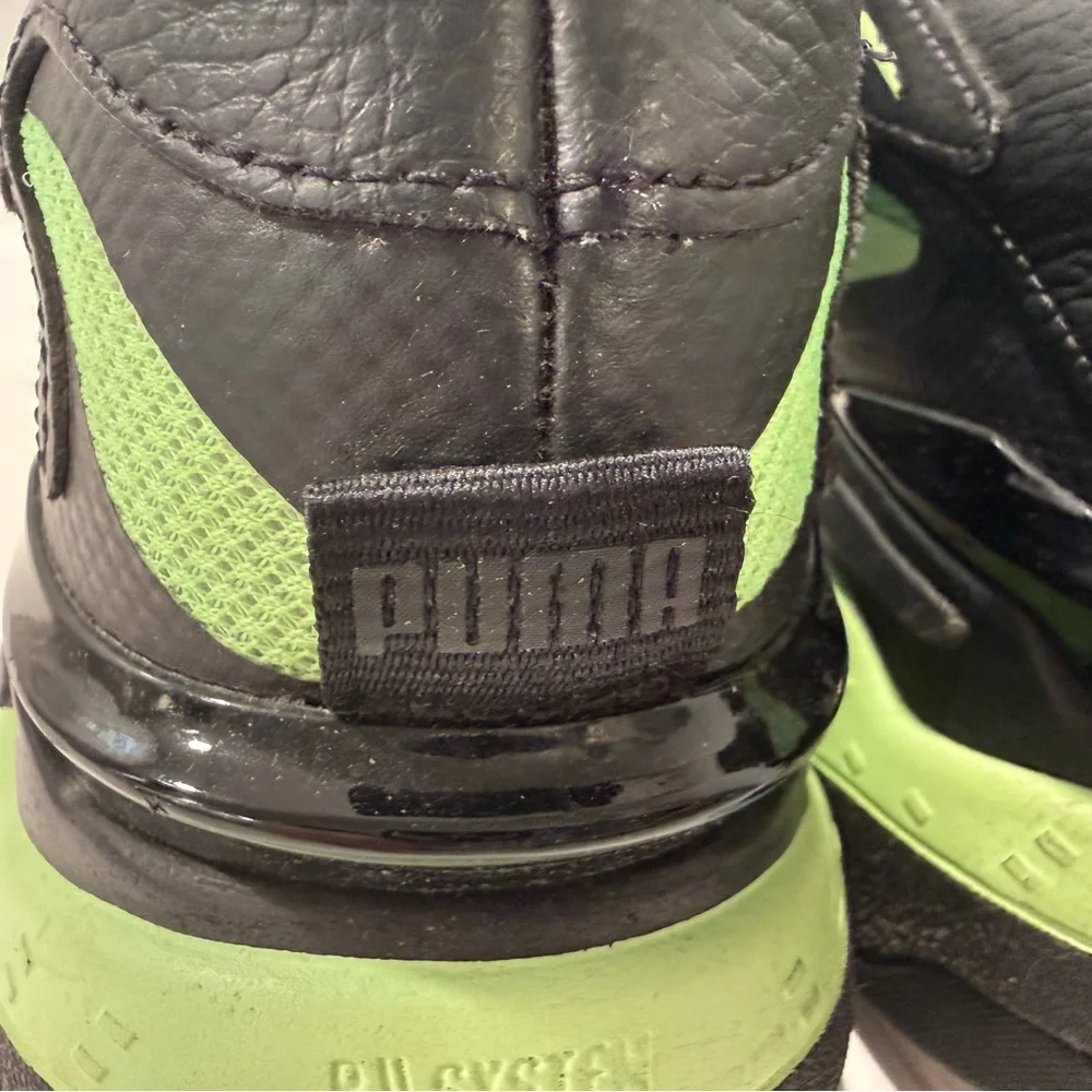 Puma RS-Fast LS Men’s Size 11 Black & Ocean Dive (Blue & Lime Green) EUC